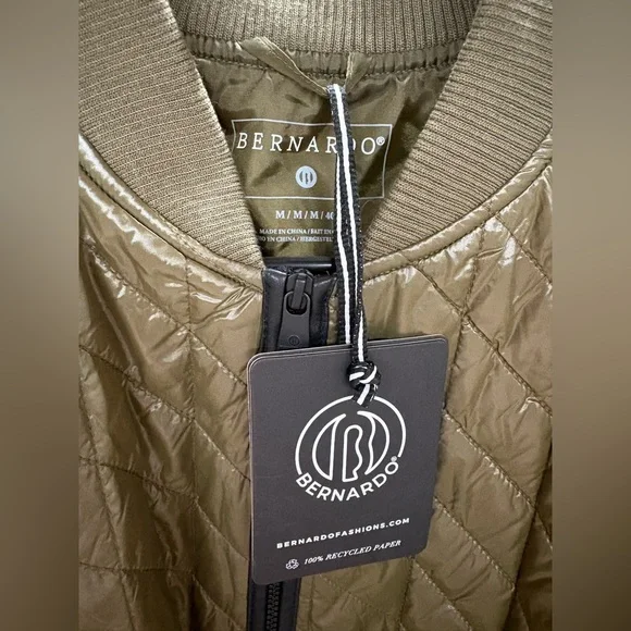 Bernardo Olive Quilted Vest with Black Accents - Picture 8 of 9